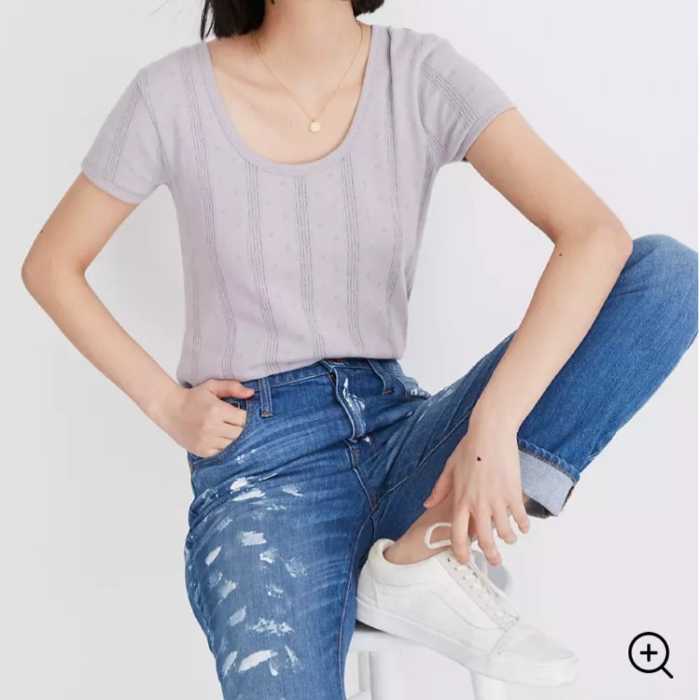 Madewell Pointelle Ribbed Tee - Picture 2 of 9